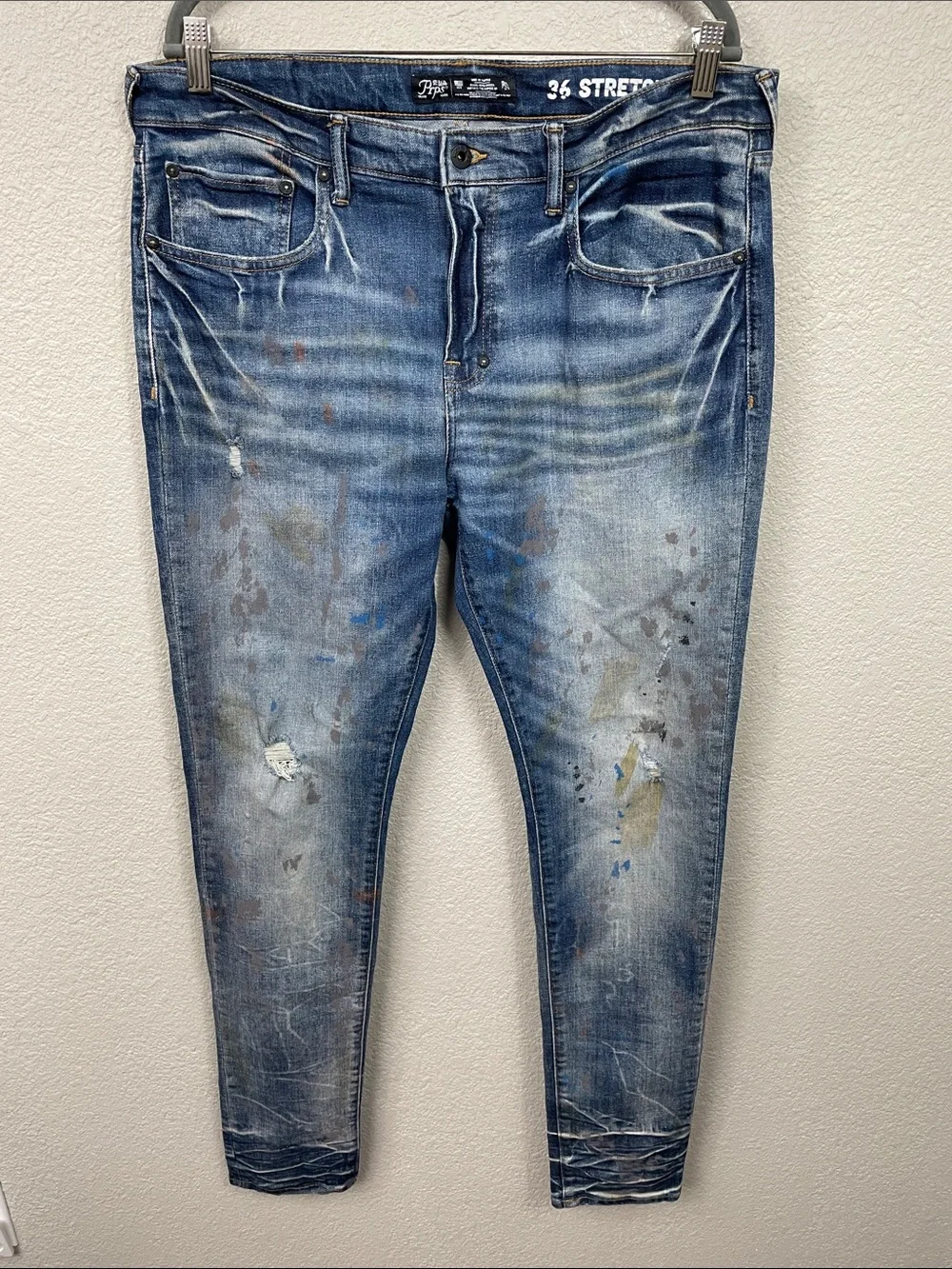 New PRPS Cayenne Freeboard Jeans Painter Wash Splatter Sz 36
